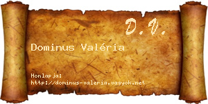 Dominus Valéria névjegykártya