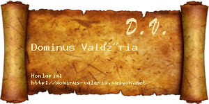 Dominus Valéria névjegykártya